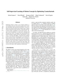 Self-Supervised Learning of Motion Concepts by Optimizing Counterfactuals