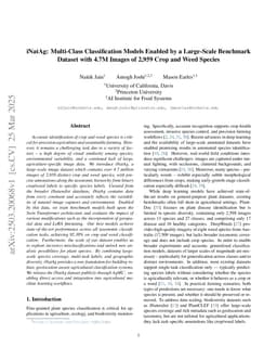 iNatAg: Multi-Class Classification Models Enabled by a Large-Scale Benchmark Dataset with 4.7M Images of 2,959 Crop and Weed Species