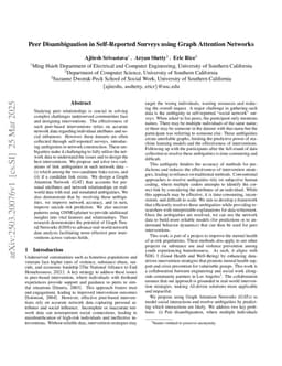 Peer Disambiguation in Self-Reported Surveys using Graph Attention Networks