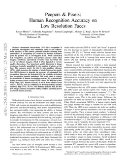 Peepers & Pixels: Human Recognition Accuracy on Low Resolution Faces