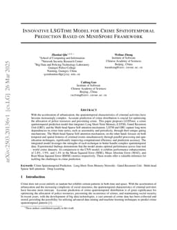 Innovative LSGTime Model for Crime Spatiotemporal Prediction Based on MindSpore Framework