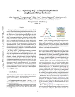 Maya: Optimizing Deep Learning Training Workloads using Emulated Virtual Accelerators