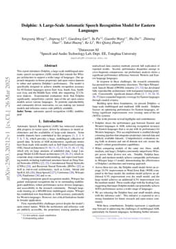 Dolphin: A Large-Scale Automatic Speech Recognition Model for Eastern Languages