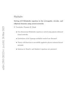 Solving 2-D Helmholtz equation in the rectangular, circular, and elliptical domains using neural networks