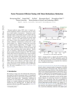Faster Parameter-Efficient Tuning with Token Redundancy Reduction