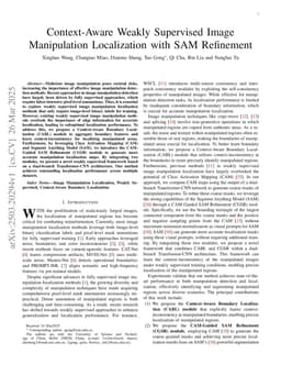Context-Aware Weakly Supervised Image Manipulation Localization with SAM Refinement