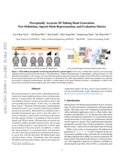 Perceptually Accurate 3D Talking Head Generation: New Definitions, Speech-Mesh Representation, and Evaluation Metrics