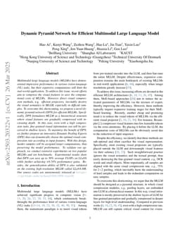 Dynamic Pyramid Network for Efficient Multimodal Large Language Model