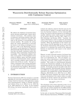 Wasserstein Distributionally Robust Bayesian Optimization with Continuous Context