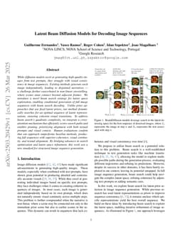 Latent Beam Diffusion Models for Decoding Image Sequences