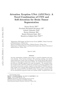 Attention Xception UNet (AXUNet): A Novel Combination of CNN and Self-Attention for Brain Tumor Segmentation