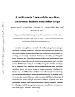 A multi-agentic framework for real-time, autonomous freeform metasurface design