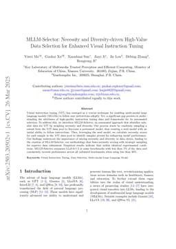 MLLM-Selector: Necessity and Diversity-driven High-Value Data Selection for Enhanced Visual Instruction Tuning