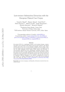 Low-resource Information Extraction with the European Clinical Case Corpus