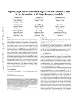 Optimizing Case-Based Reasoning System for Functional Test Script Generation with Large Language Models