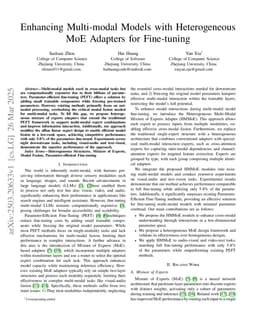 Enhancing Multi-modal Models with Heterogeneous MoE Adapters for Fine-tuning