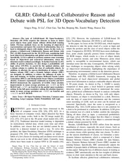 GLRD: Global-Local Collaborative Reason and Debate with PSL for 3D Open-Vocabulary Detection