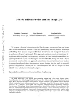 Demand Estimation with Text and Image Data