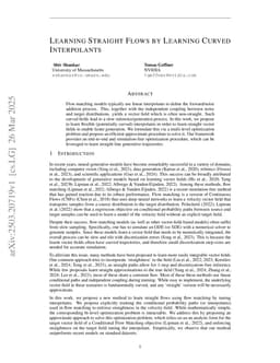 Learning Straight Flows by Learning Curved Interpolants