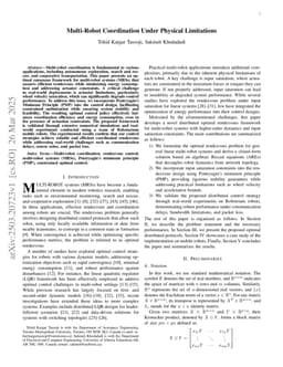 Multi-Robot Coordination Under Physical Limitations