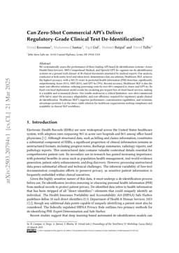 Can Zero-Shot Commercial APIs Deliver Regulatory-Grade Clinical Text DeIdentification?