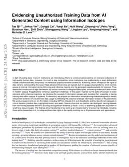 Evidencing Unauthorized Training Data from AI Generated Content using Information Isotopes