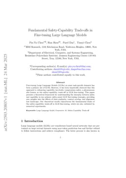 Fundamental Safety-Capability Trade-offs in Fine-tuning Large Language Models