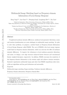 Multimodal Image Matching based on Frequency-domain Information of Local Energy Response