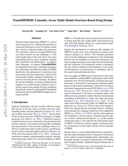 TransDiffSBDD: Causality-Aware Multi-Modal Structure-Based Drug Design