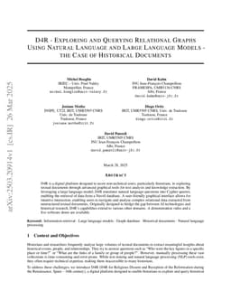 D4R -- Exploring and Querying Relational Graphs Using Natural Language and Large Language Models -- the Case of Historical Documents