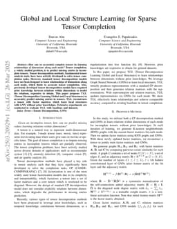 Global and Local Structure Learning for Sparse Tensor Completion
