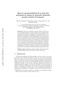 Hacia la interpretabilidad de la detección anticipada de riesgos de depresión utilizando grandes modelos de lenguaje