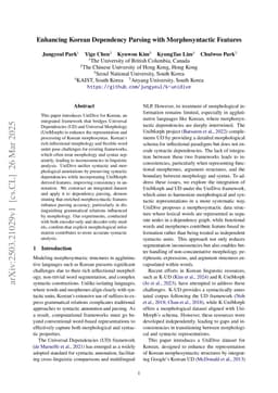 Enhancing Korean Dependency Parsing with Morphosyntactic Features