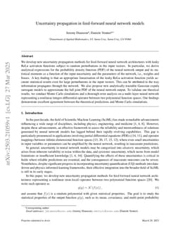 Uncertainty propagation in feed-forward neural network models