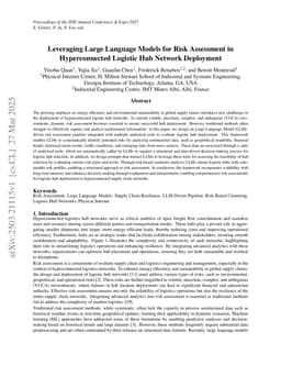 Leveraging Large Language Models for Risk Assessment in Hyperconnected Logistic Hub Network Deployment