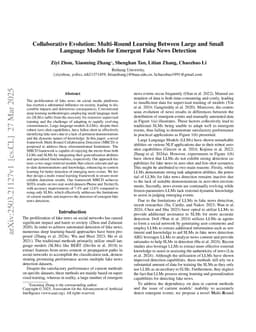 Collaborative Evolution: Multi-Round Learning Between Large and Small Language Models for Emergent Fake News Detection