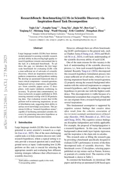 ResearchBench: Benchmarking LLMs in Scientific Discovery via Inspiration-Based Task Decomposition