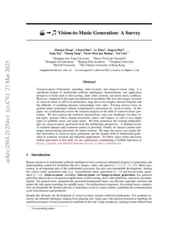 Vision-to-Music Generation: A Survey