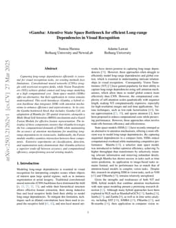 vGamba: Attentive State Space Bottleneck for efficient Long-range Dependencies in Visual Recognition