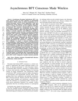 Asynchronous BFT Consensus Made Wireless