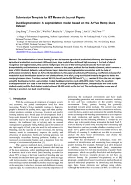 DuckSegmentation: A segmentation model based on the AnYue Hemp Duck Dataset