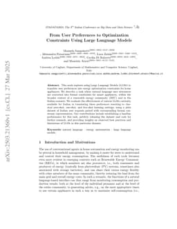 From User Preferences to Optimization Constraints Using Large Language Models