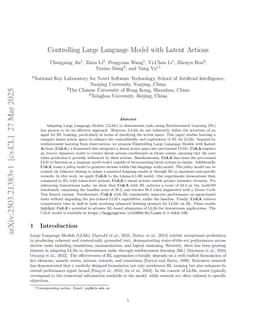 Controlling Large Language Model with Latent Actions