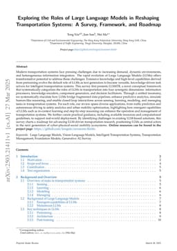 Exploring the Roles of Large Language Models in Reshaping Transportation Systems: A Survey, Framework, and Roadmap