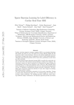 Sparse Bayesian Learning for Label Efficiency in Cardiac Real-Time MRI