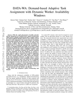 DATA-WA: Demand-based Adaptive Task Assignment with Dynamic Worker Availability Windows