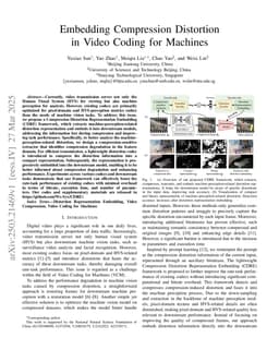 Embedding Compression Distortion in Video Coding for Machines