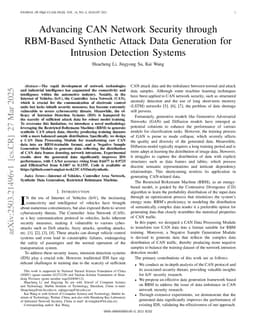Advancing CAN Network Security through RBM-Based Synthetic Attack Data Generation for Intrusion Detection Systems