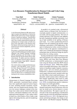 Low-Resource Transliteration for Roman-Urdu and Urdu Using Transformer-Based Models