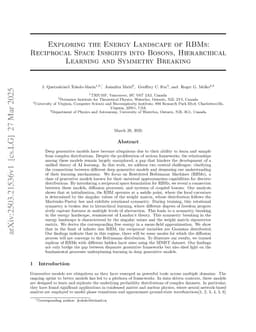 Exploring the Energy Landscape of RBMs: Reciprocal Space Insights into Bosons, Hierarchical Learning and Symmetry Breaking